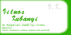 vilmos kubanyi business card